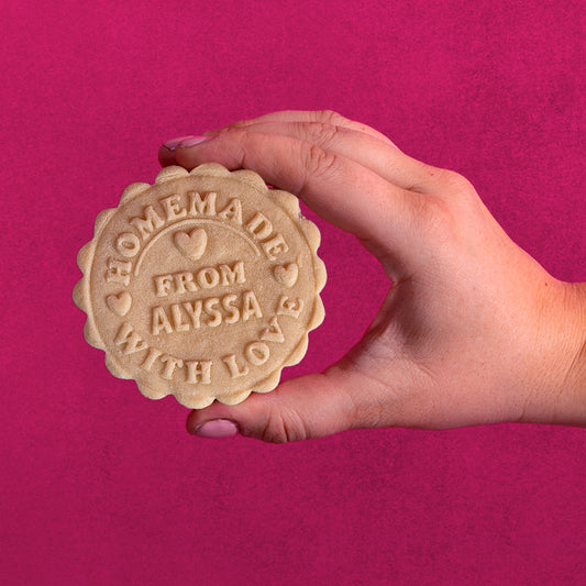 Embossed Valentines Day Cookie Stamp - Homemade With Love