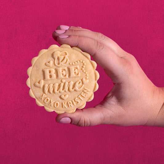 Embossed Valentines Day Cookie Stamp - Circle 2B