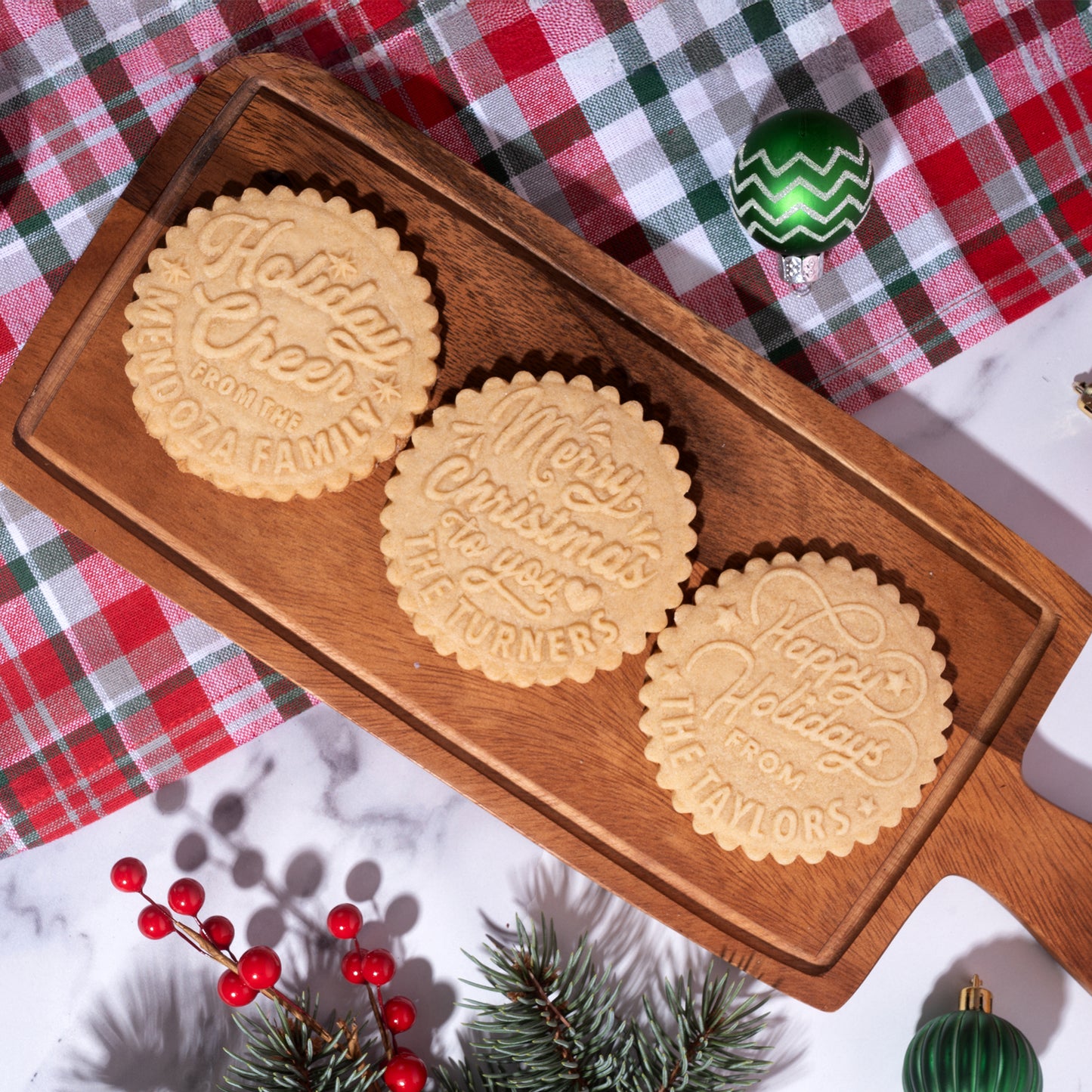 Custom Christmas Cookie Stamp Embosser - Design #1