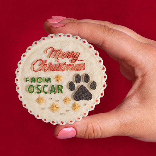 Custom Pet Name Christmas Cookie Press - Dog Paw
