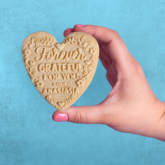 Forever Grateful Heart Cookie Stamp (Custom)