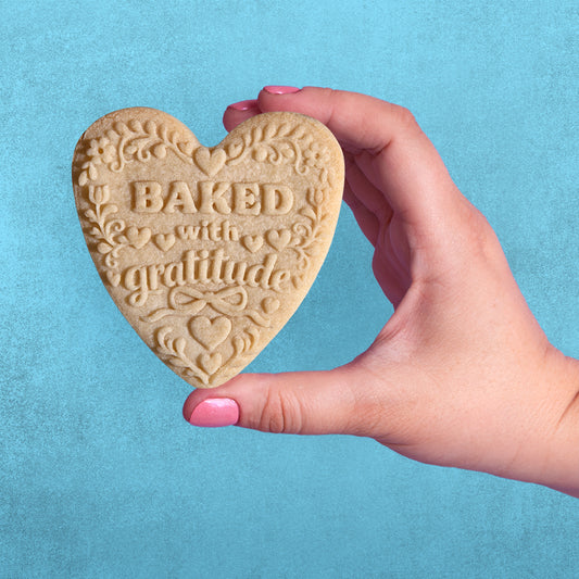 Baked With Gratitude Heart Cookie Stamp