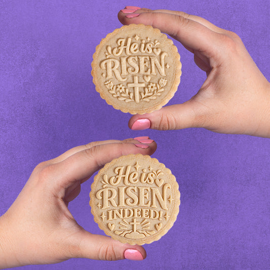 Embossed Easter Cookie Stamp - He is Risen SET OF 2