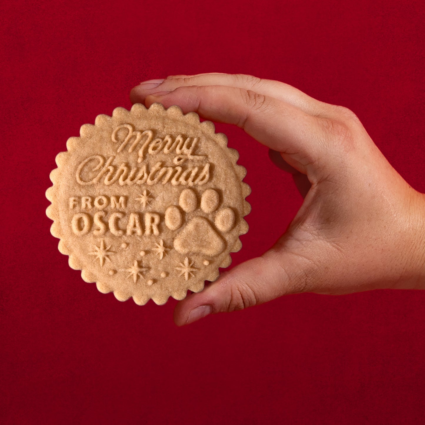 Custom Pet Name Christmas Cookie Stamp - Dog Bone