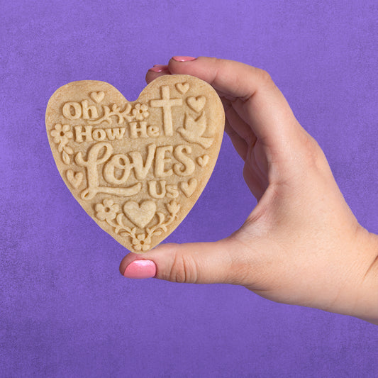 Embossed Easter Cookie Stamp - Oh How He Loves Us