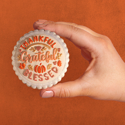 Thankful Grateful Blessed Cookie Stamp