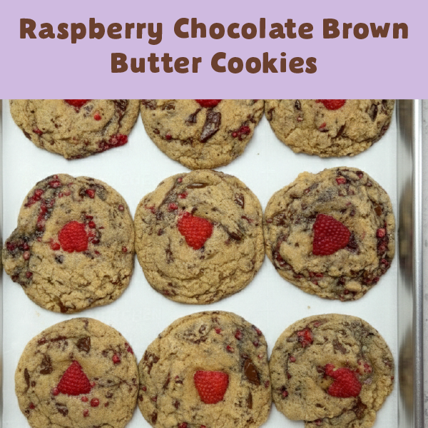 Raspberry Chocolate Brown Butter Cookies