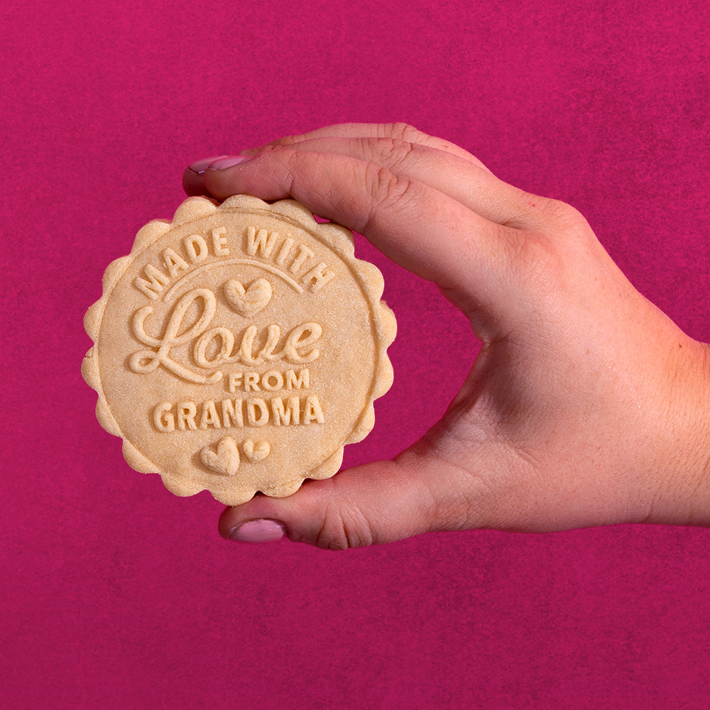 Embossed Valentines Day Cookie Stamp - Homemade With Love