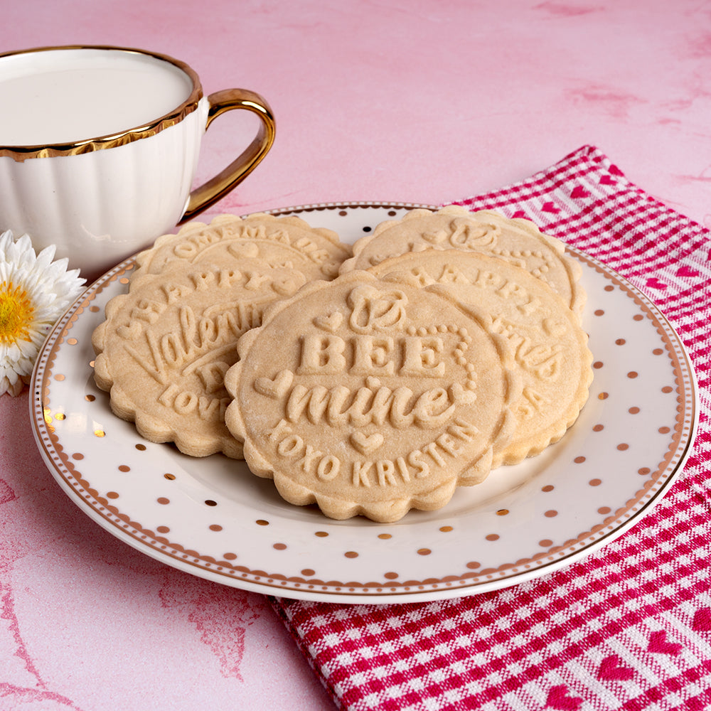 Embossed Valentines Day Cookie Stamp - Homemade With Love