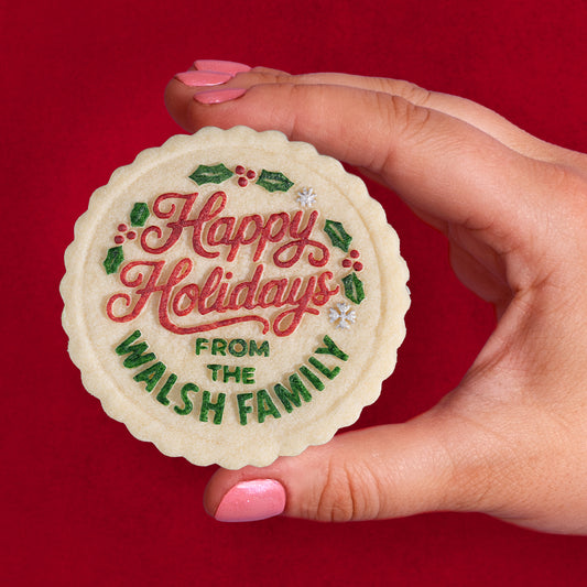 Custom Happy Holidays Cookie Press