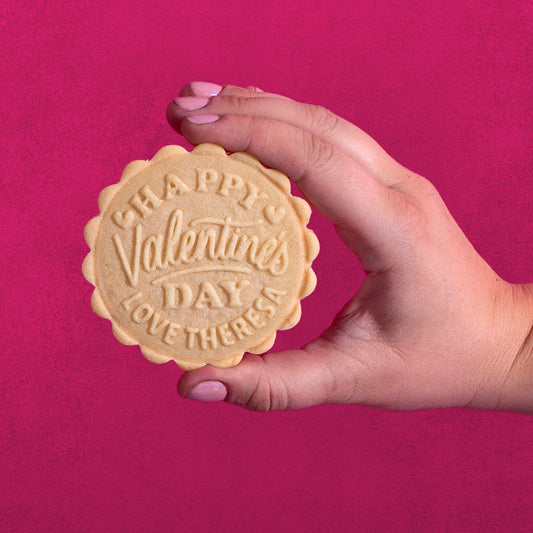 Embossed Valentines Day Cookie Stamp - Circle 1B