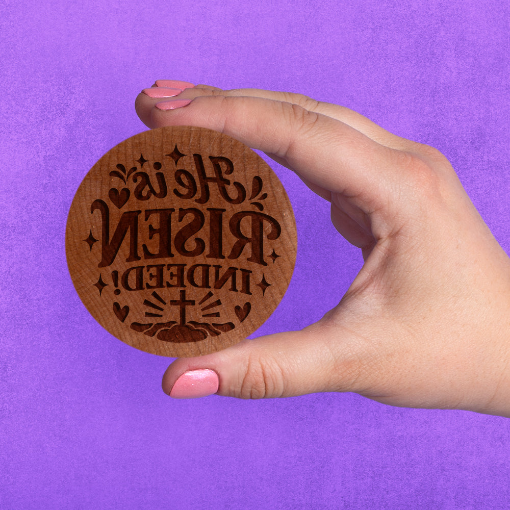 Embossed Easter Cookie Stamp - He is Risen INDEED!