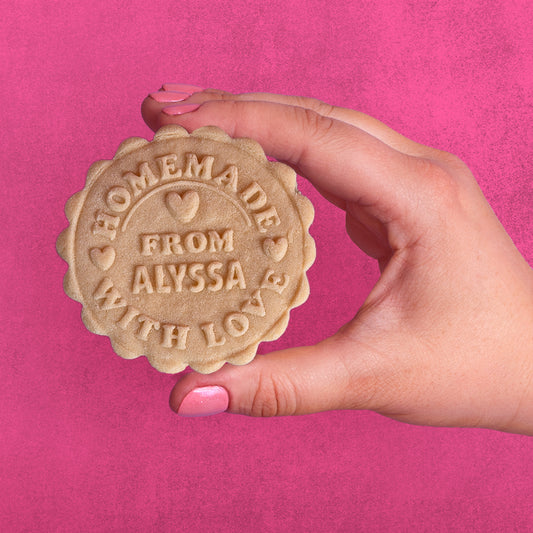 Valentines Day Cookie Stamp - Customizable Homemade With Love